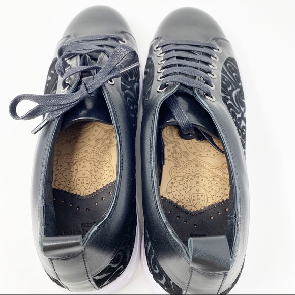 Robert Graham Men's Black Leather CREED Sneakers - Picture 7 of 10